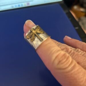 Silver and Gold Dragonfly Ring